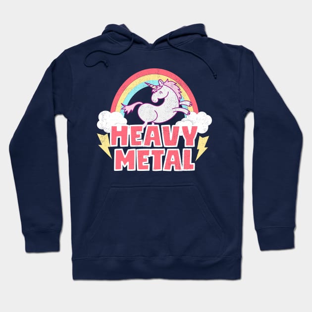 Heavy Metal Unicorn - Thunder Clouds Rainbow Unicorn Design Hoodie by UNDERGROUNDROOTS